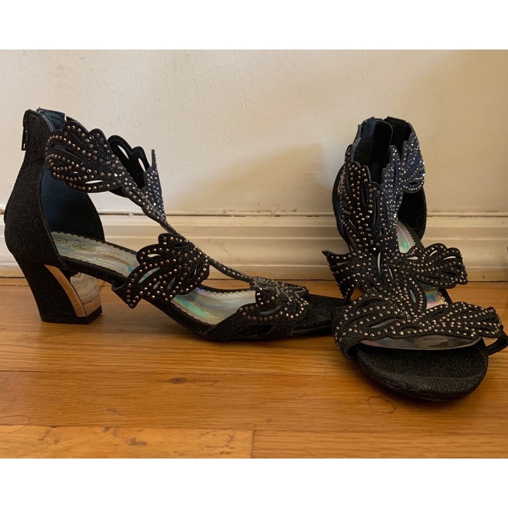 Enzo Romeo Mid Heel Rhinestone Gladiator Sandal - Picture 5 of 5